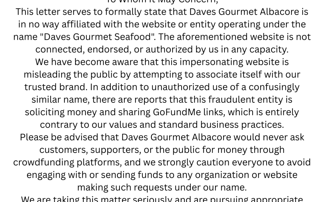 Official Notice of Non-Affiliation and Disclaimer 2025